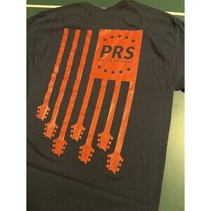 Men’s Paul Reed Smith Guitars T-Shirt MEDIUM Red Blue Stars Stripes Music